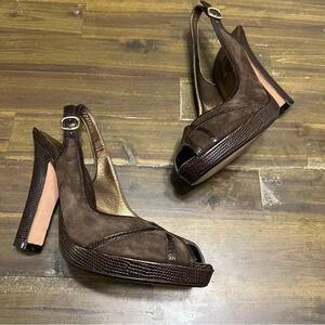 Cole Haan Suede/Lizard Tonia Pump Heels